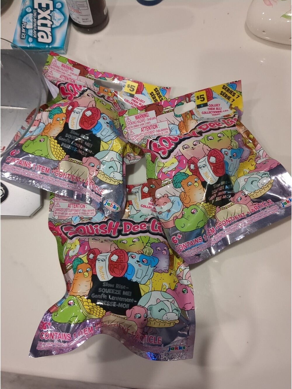 Squish-Dee-Lish Series 7 Mystery Pack Slow Rise Squeeze - Lot Of 3 Novelty Toys